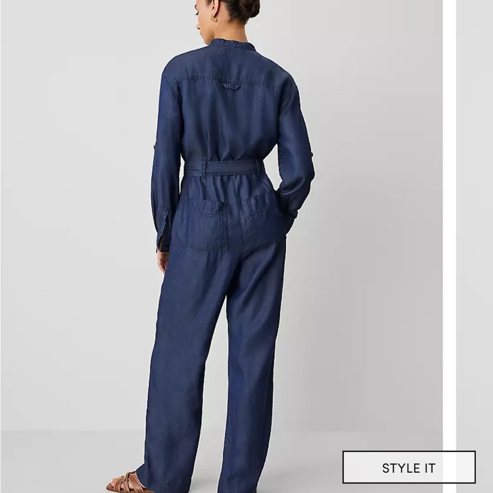 Ann Taylor Blue Jumpsuit with Wrap Top and Wide Legs-brand new with tags !💕 - Picture 12 of 12